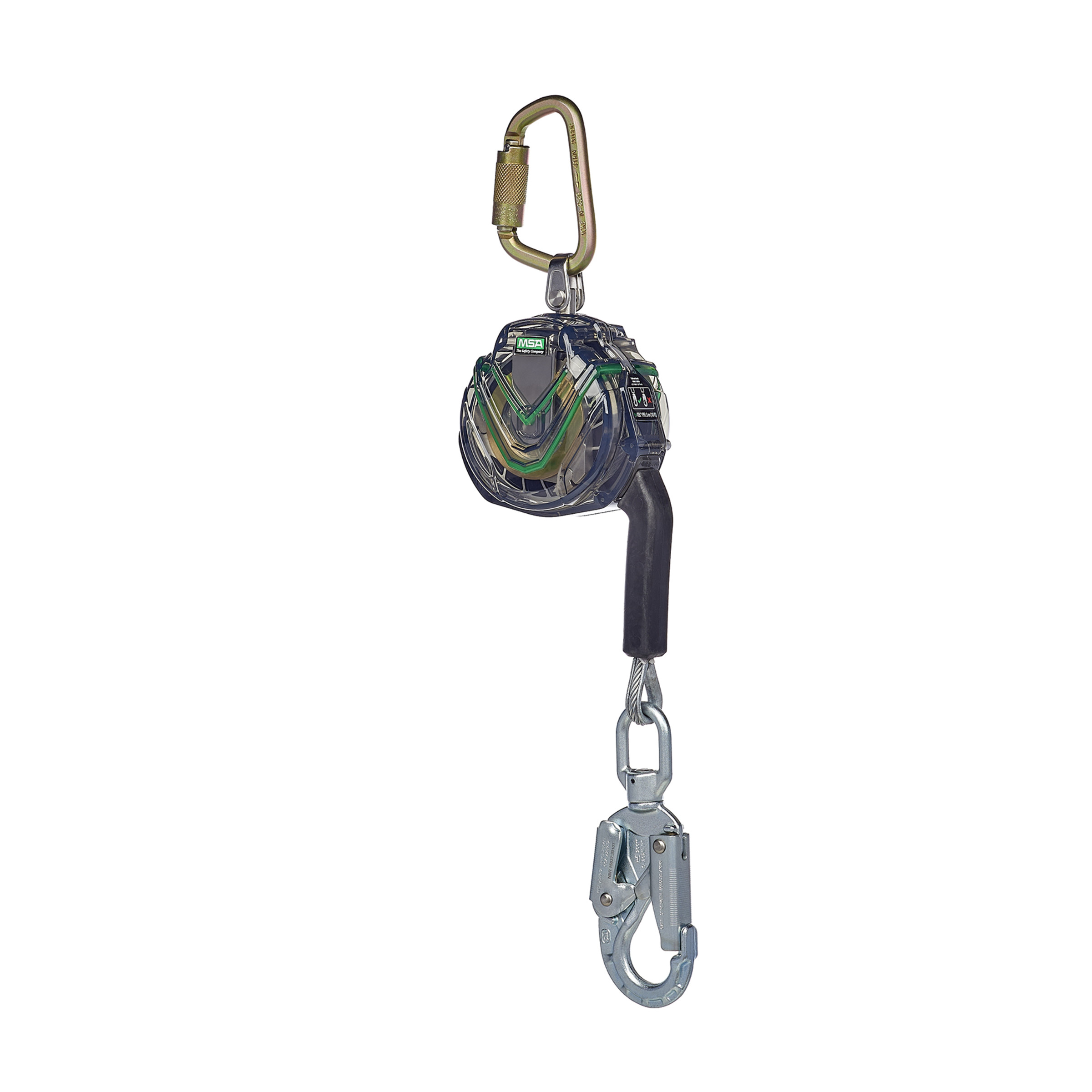 V-TEC CABLE PFL, 10' (3m), single-leg, 36CSN snaphook, steel carabiner (top), Clear